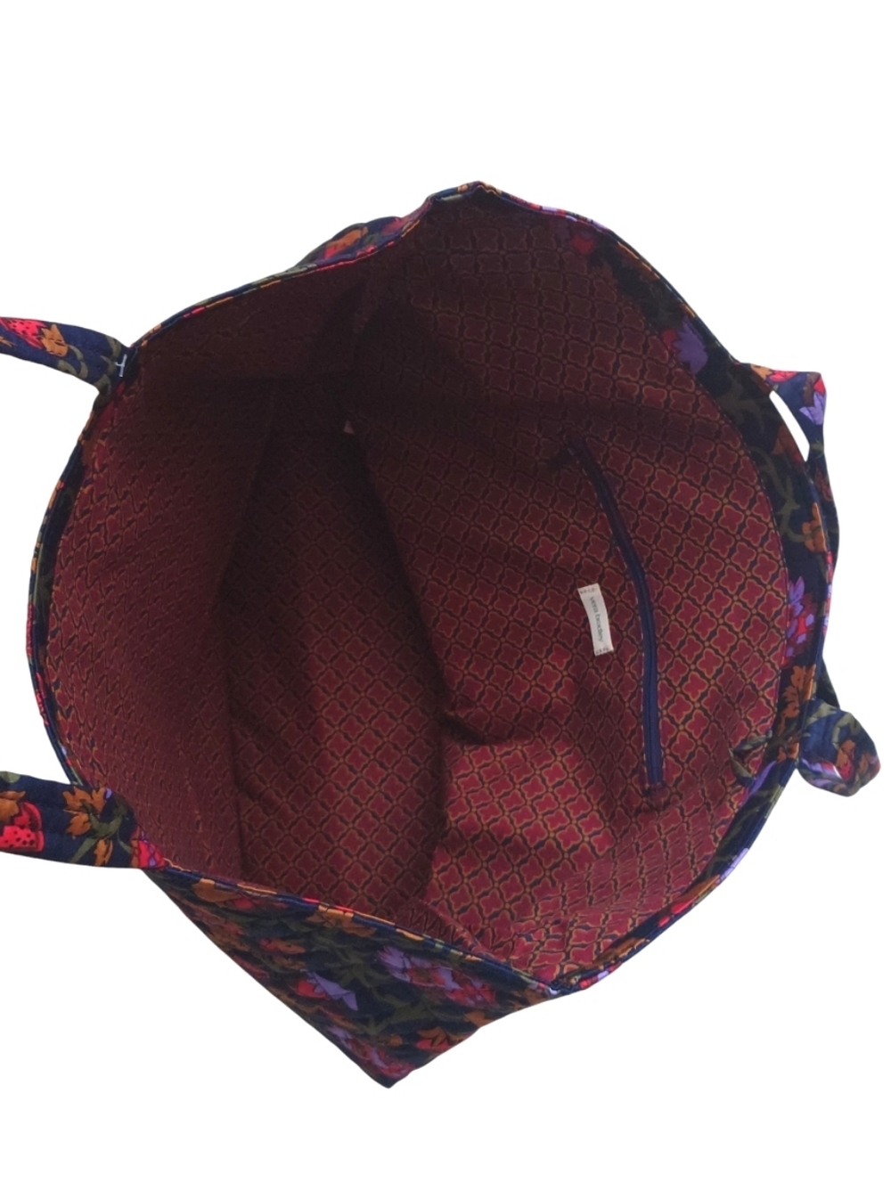 VERA BRADLEY Marston Grand Tote Bag Quilted Cotton Midnight Garden Vines - Picture 9 of 11